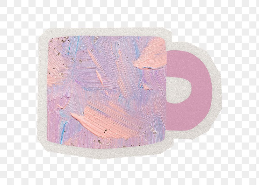 Aesthetic mug png cute sticker, paper cut on transparent background