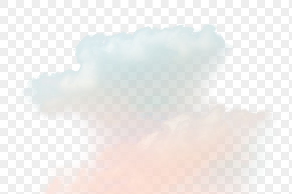 PNG Pastel pink blue gradient sky with clouds collage element, transparent background