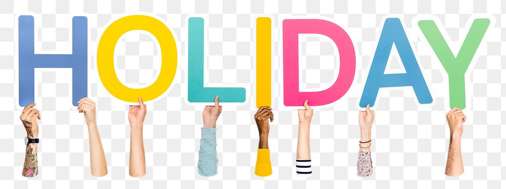 Holiday word png element, transparent background