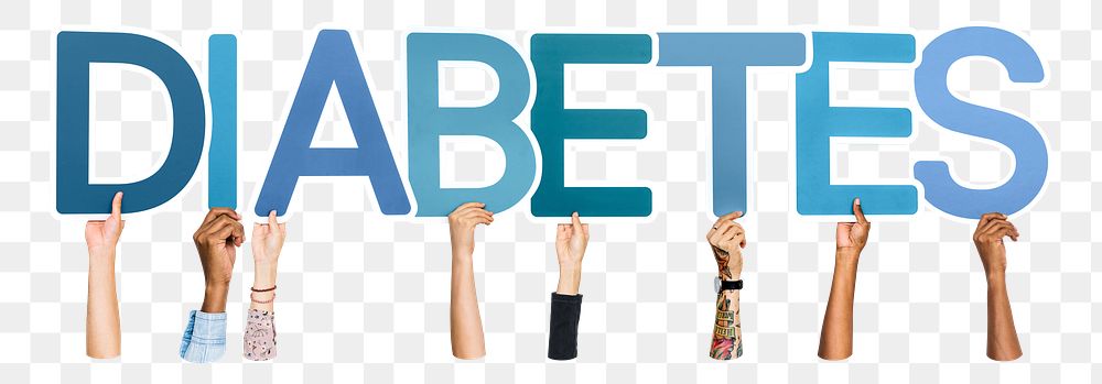 Diabetes word png element, transparent background