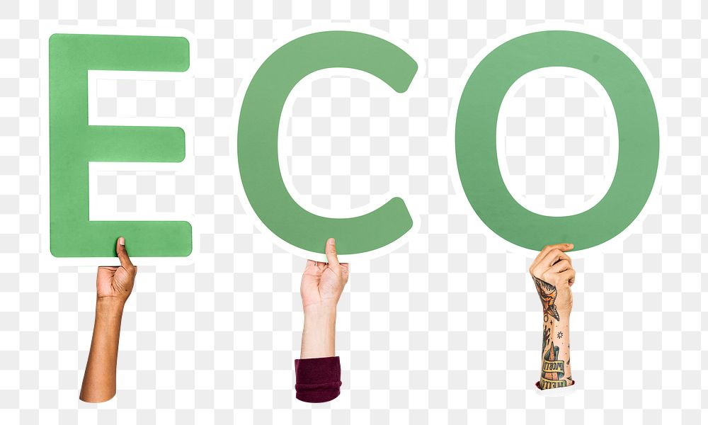 Eco word png element, transparent background