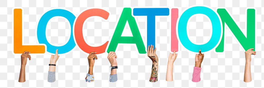 Location word png element, transparent background