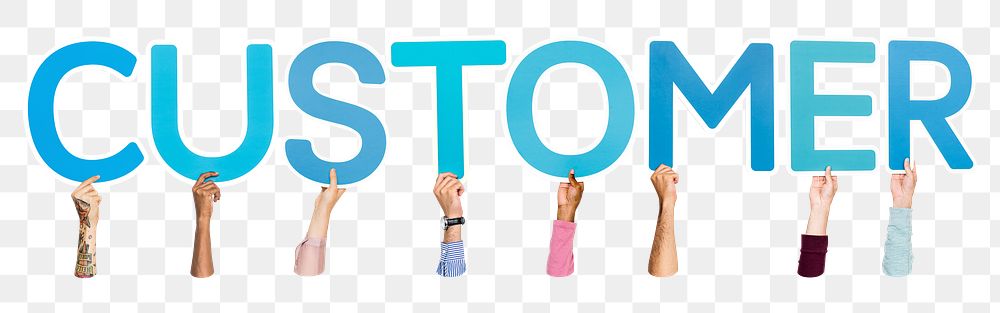Customer word png element, transparent background