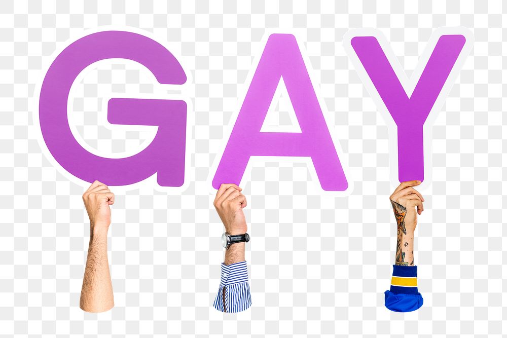 Gay word png element, transparent background