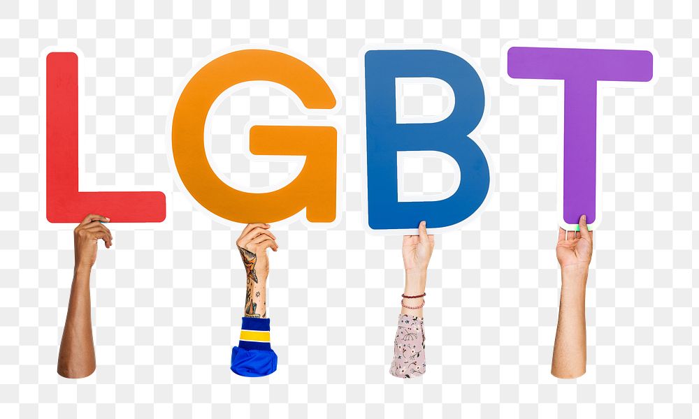 LGBT word png element, transparent background