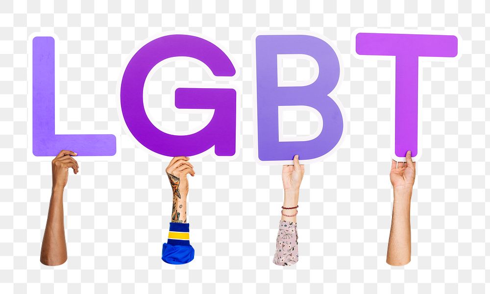 LGBT word png element, transparent background