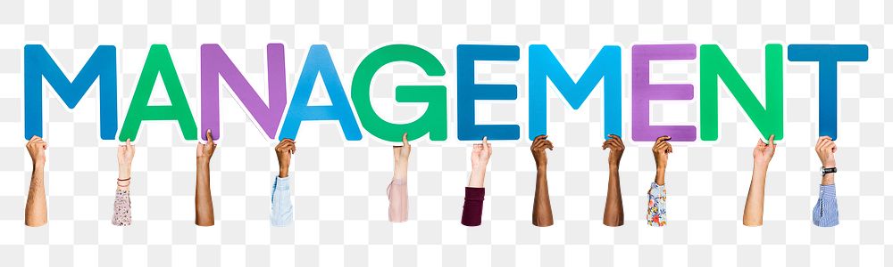 Management word png element, transparent background