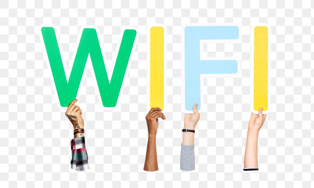 Wifi word png element, transparent background