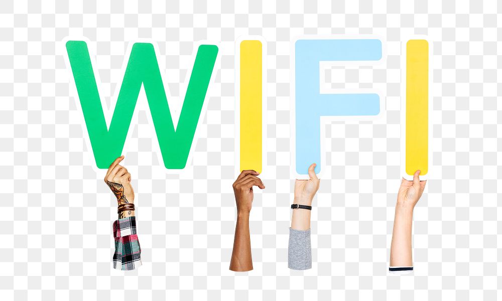 Wifi word png element, transparent background