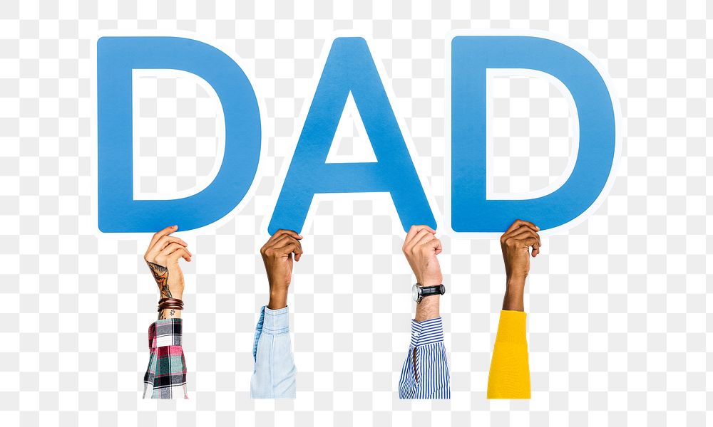 Dad word png element, transparent background