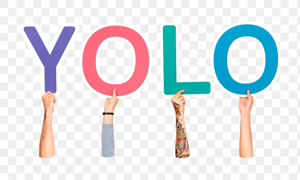 YOLO word png element, transparent background