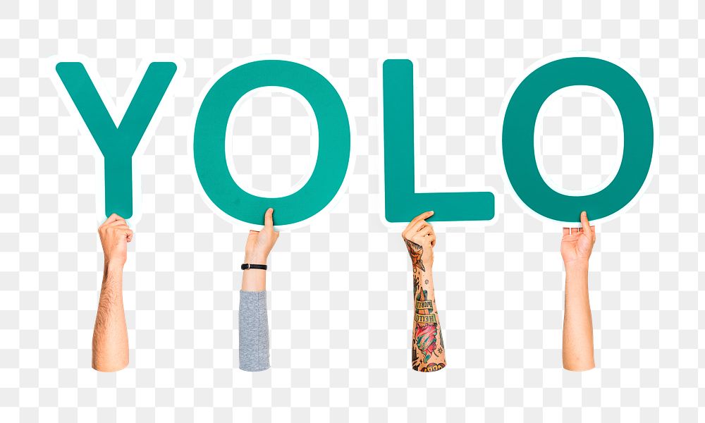 YOLO word png element, transparent background