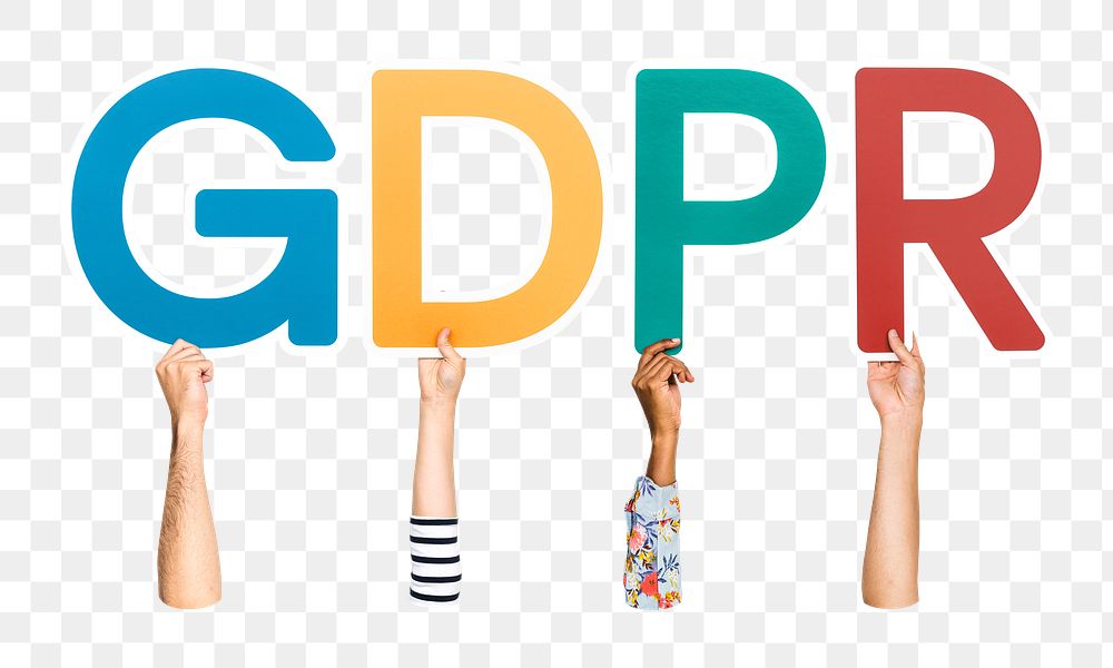 GDPR word png typography, transparent background