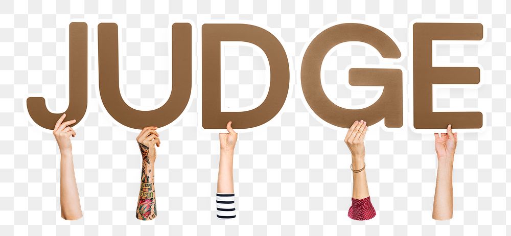 Judge word png typography, transparent background