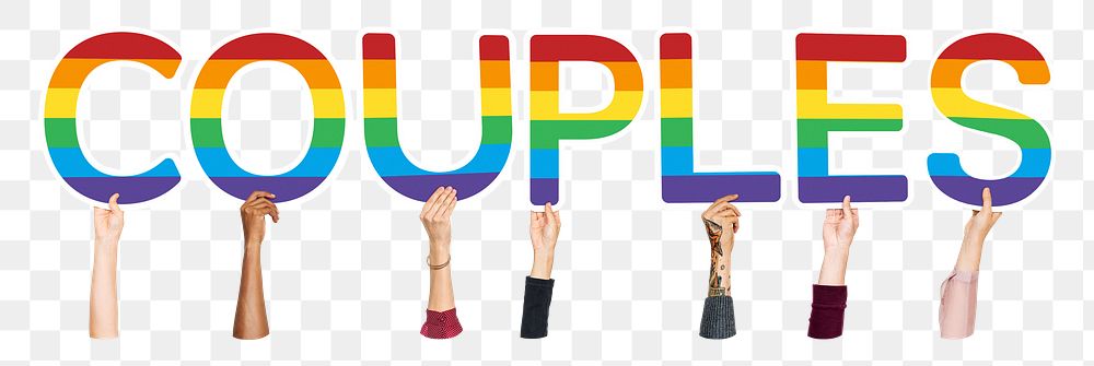 Couples word png element, transparent background