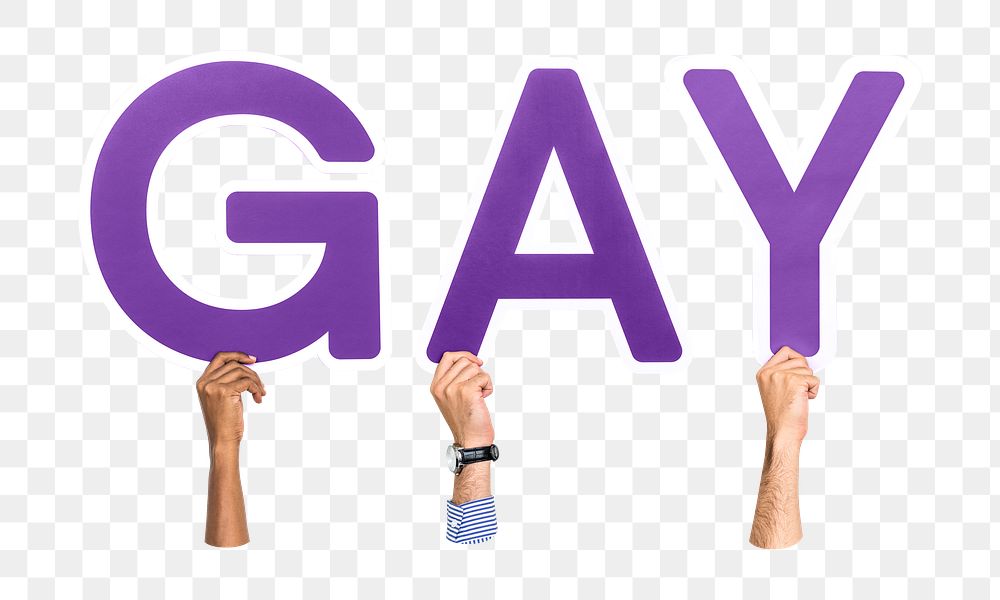 Gay word png element, transparent background