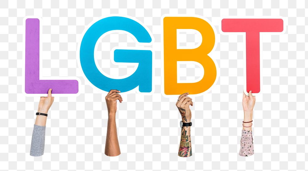 LGBT word png element, transparent background