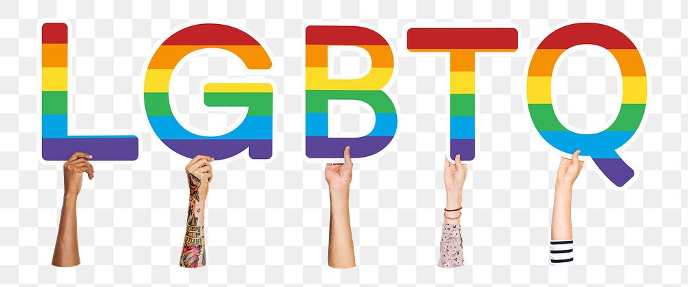 LGBTQ word png element, transparent background