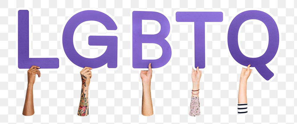 LGBTQ word png element, transparent background