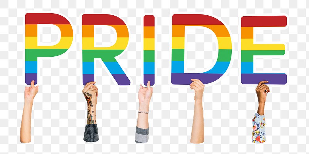 Pride png word sticker typography, transparent background