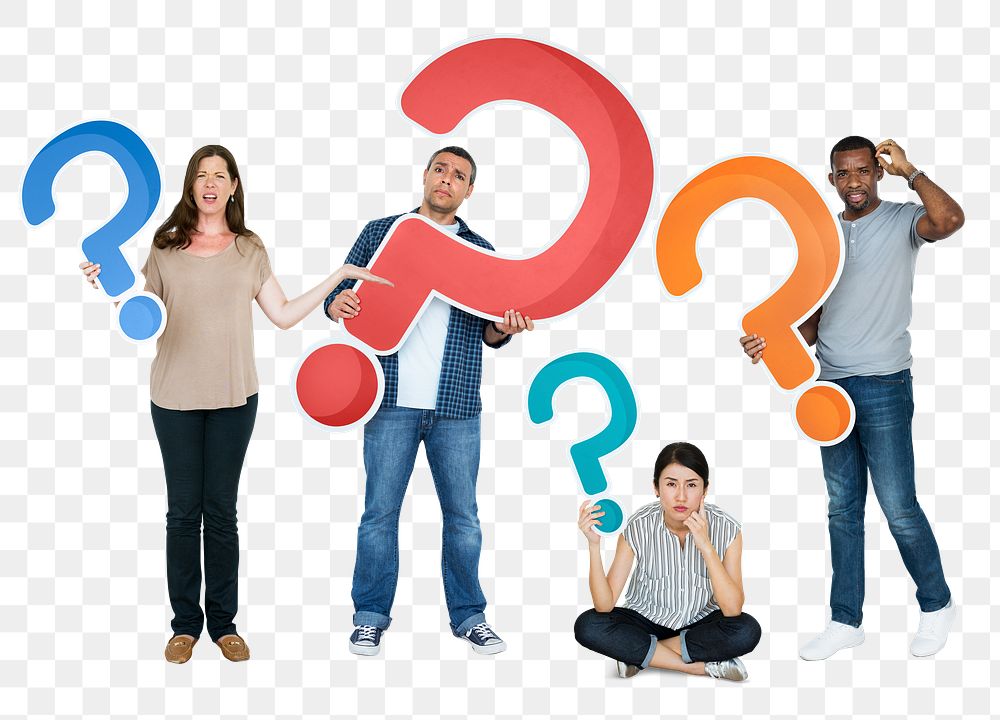 Question mark png element, transparent background