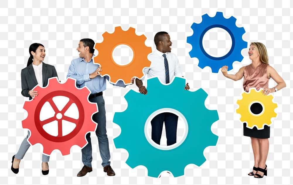 Business teamwork png element, transparent background