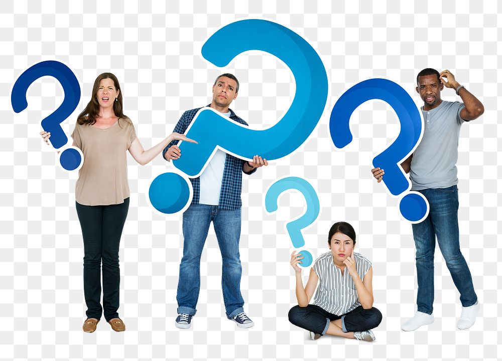 Png People & question mark, transparent background