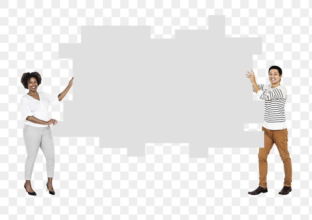 Png Happy people with business plan, transparent background