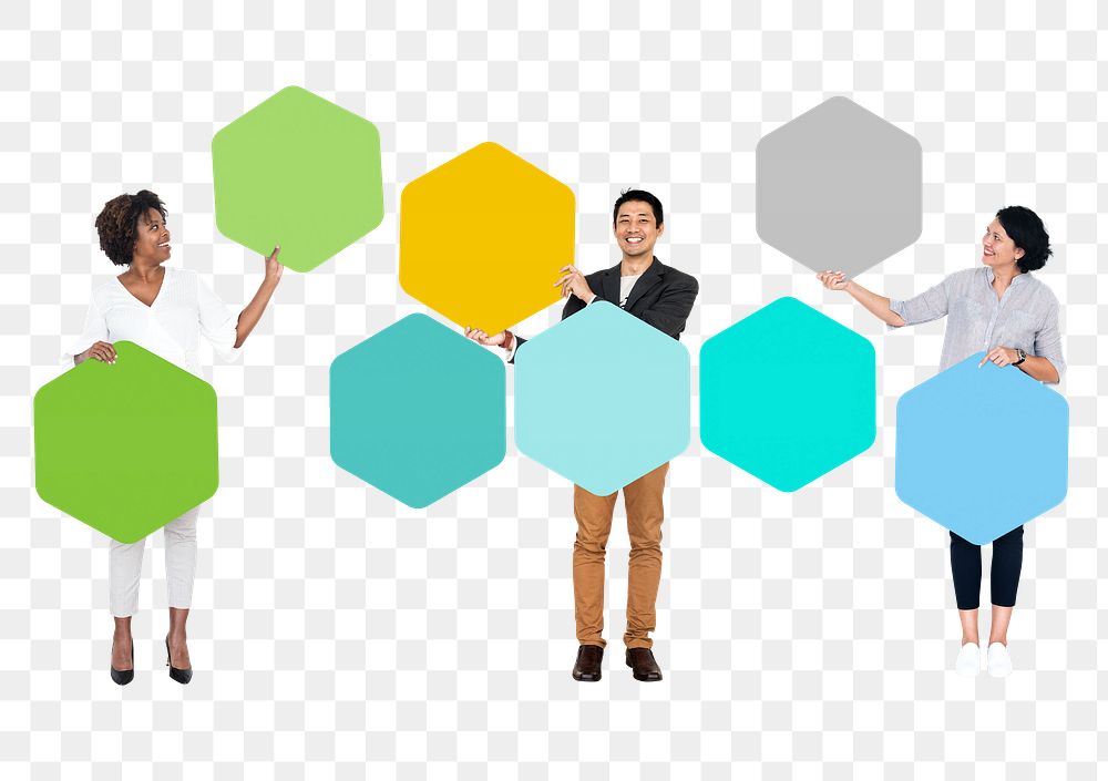 Png Happy people with business plan, transparent background