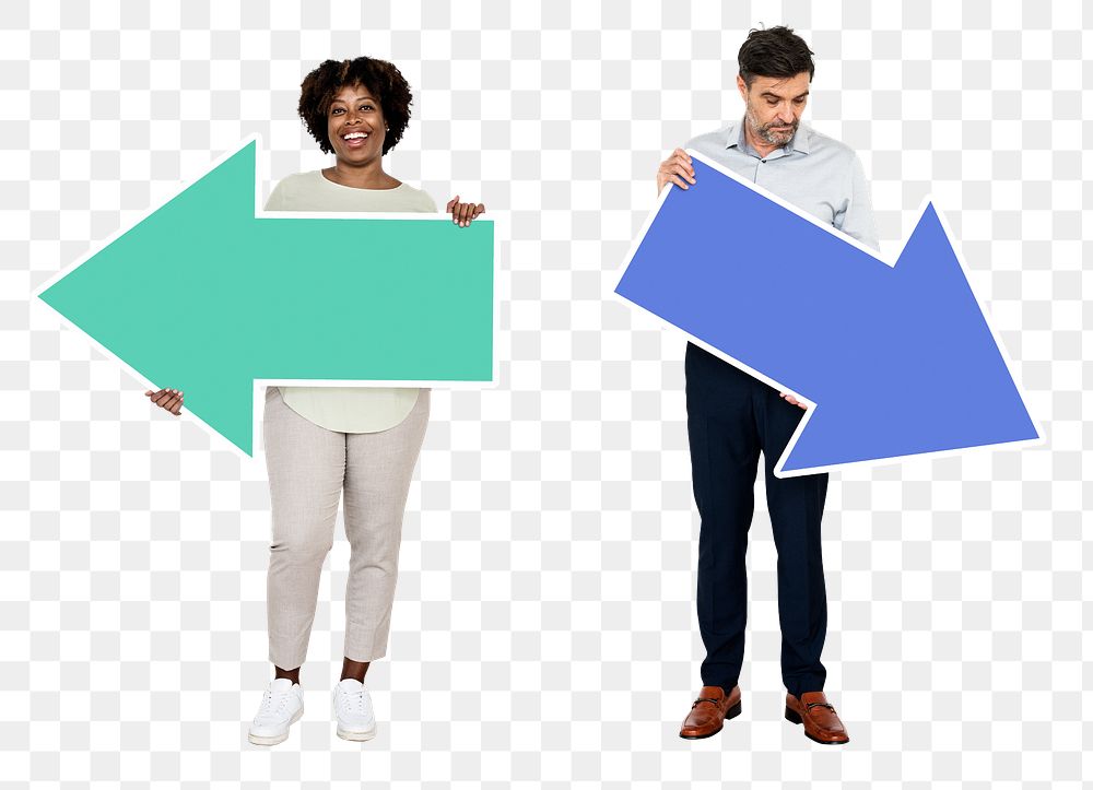 Png Business people choosing different directions, transparent background