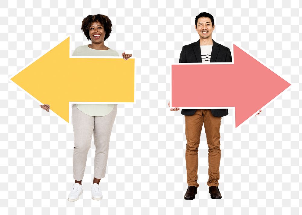 Png Business people choosing different directions, transparent background