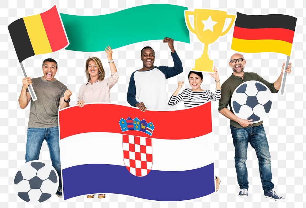 Png Football fans Belgium, Croatiand Germany, transparent background