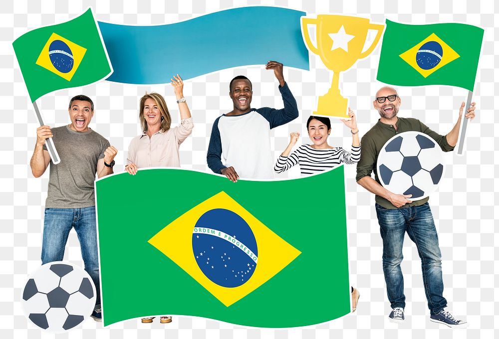 Png Football fans Brazil, transparent background