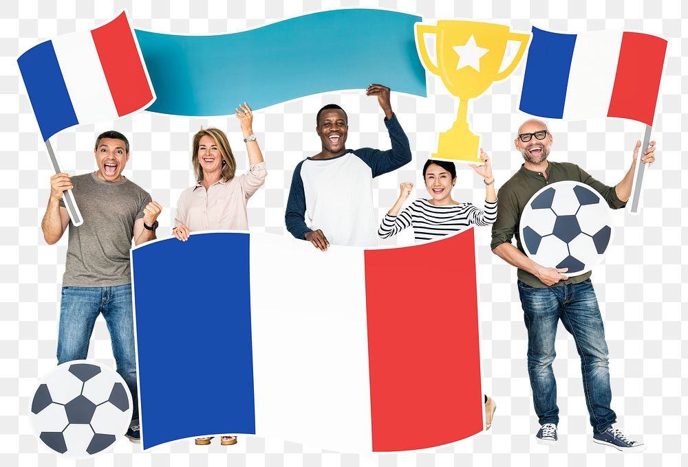 Png Football fans France, transparent background