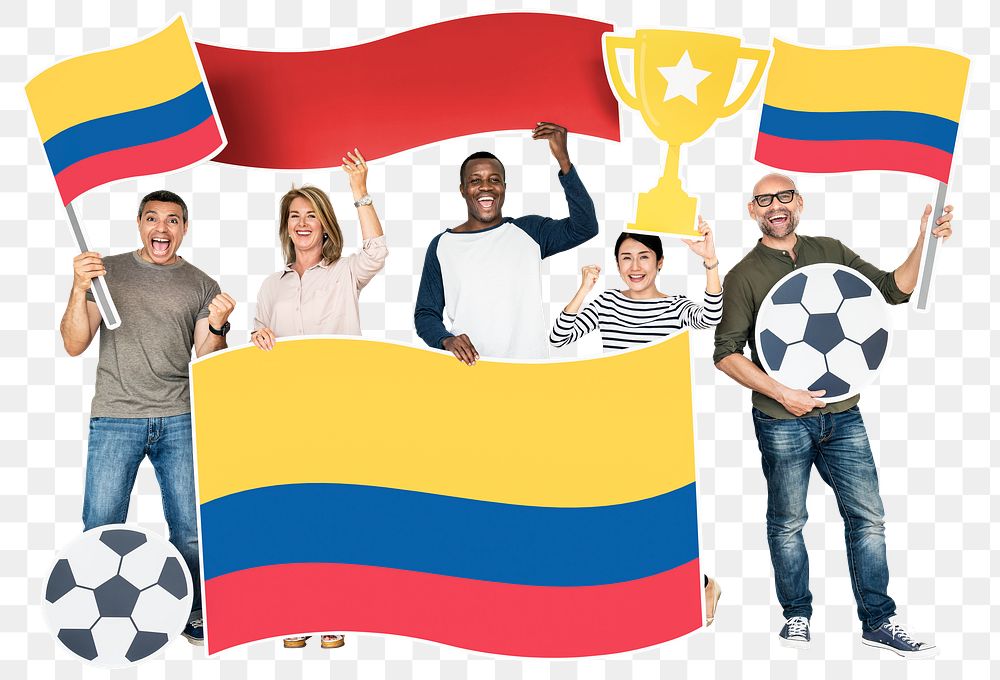 Png Football fans Colombia, transparent background