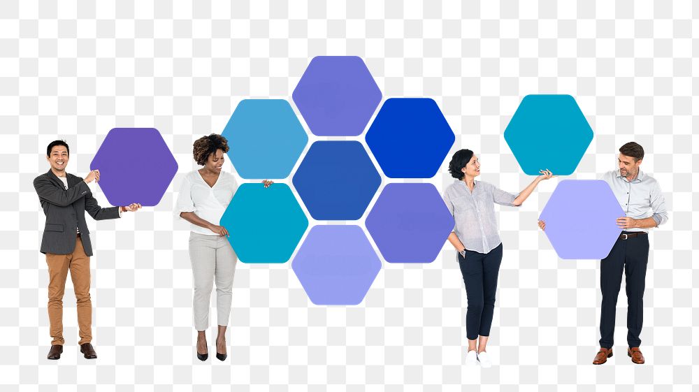 Hexagon chart png element, transparent background