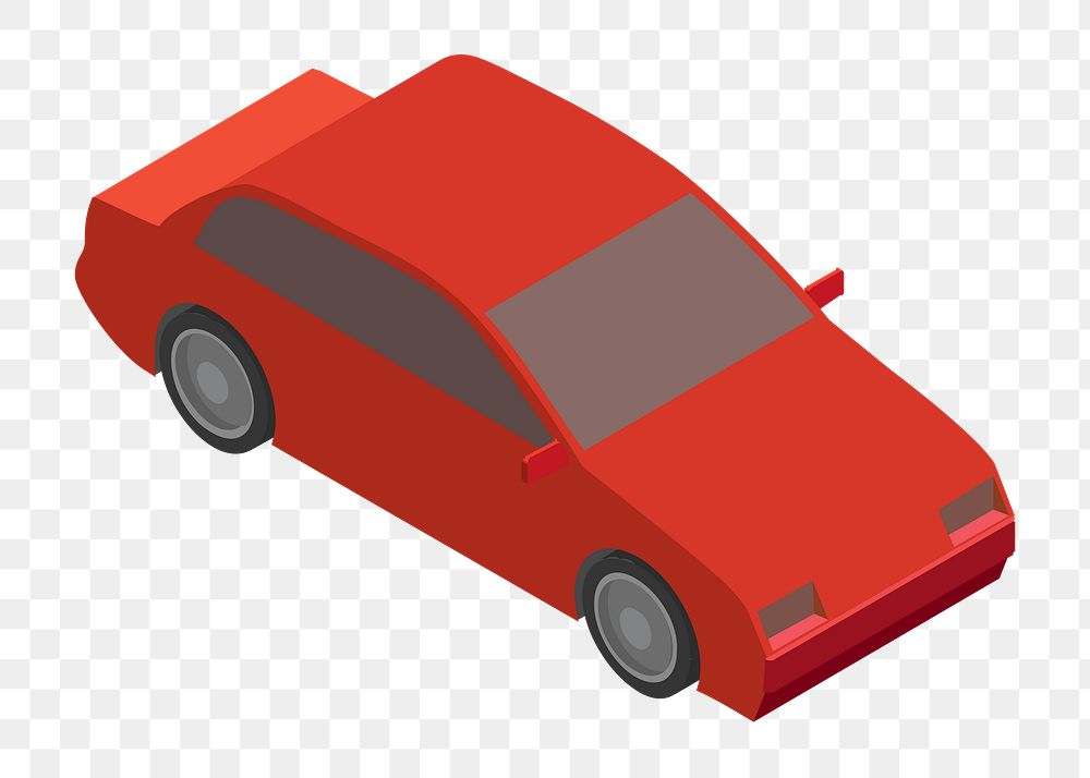 Red car png sticker, transparent background. Free public domain CC0 image.