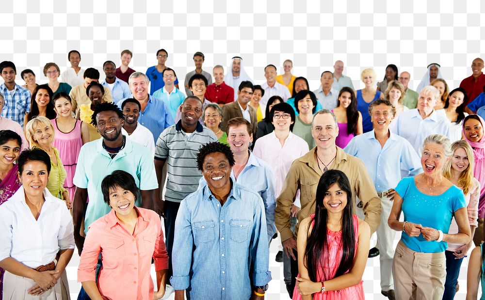 Diverse people png element, transparent background