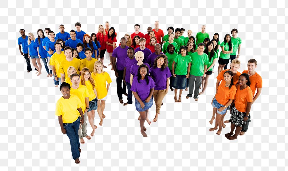 Diverse people png element, transparent background