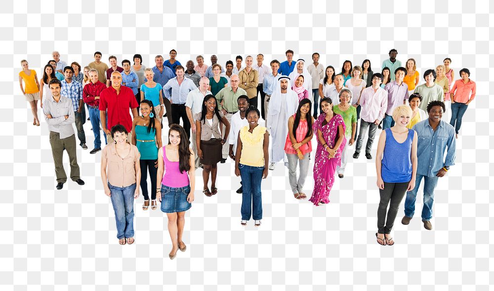 Diverse people png element, transparent background