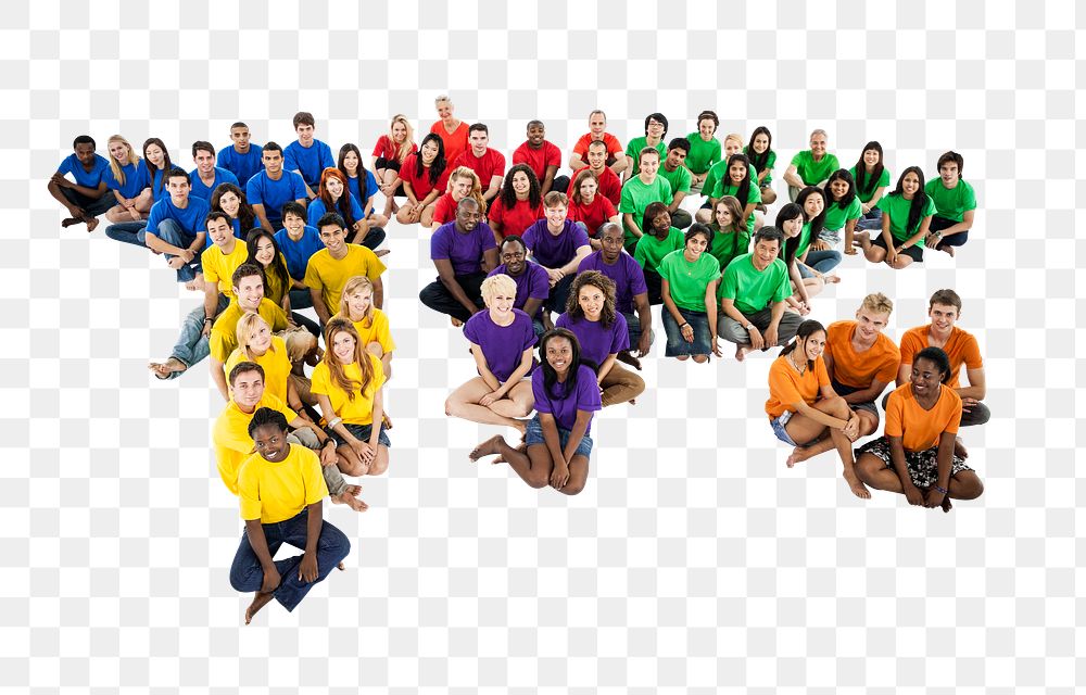 Diverse people png element, transparent background