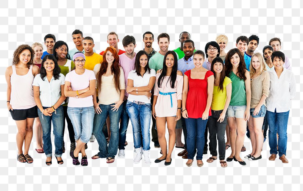 Diverse people png element, transparent background