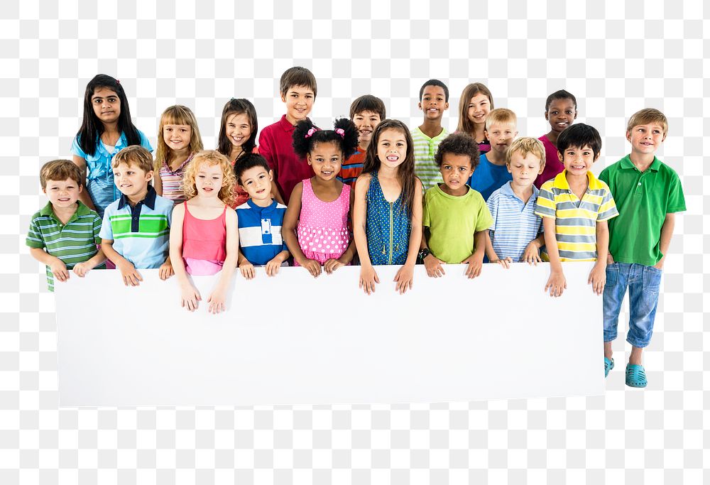 Diverse kids png element, transparent background