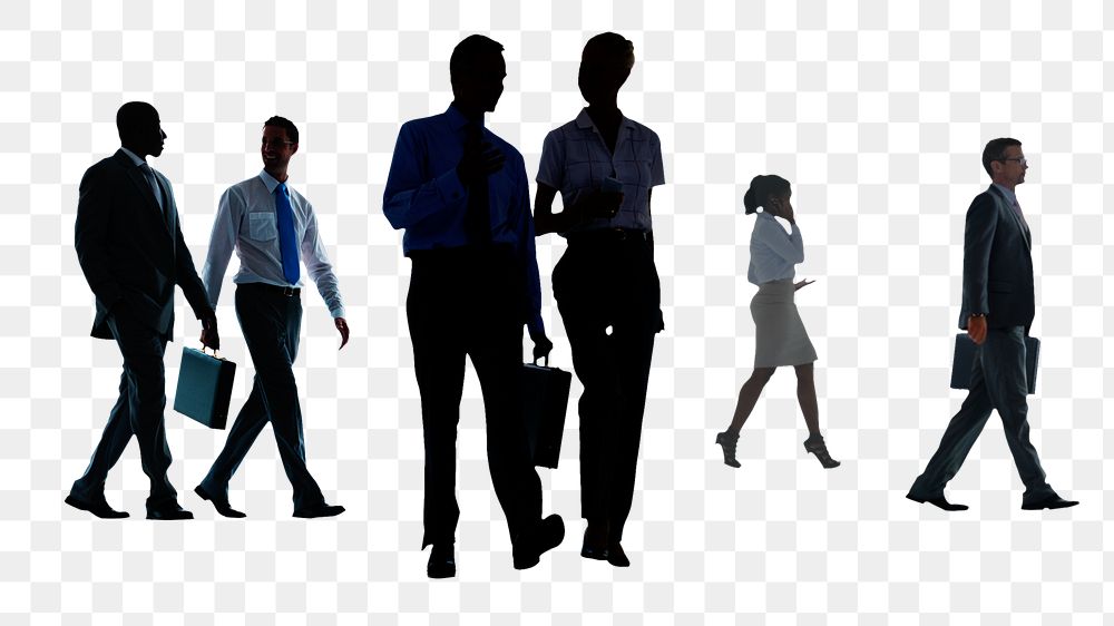 PNG business people silhouette, collage element, transparent background