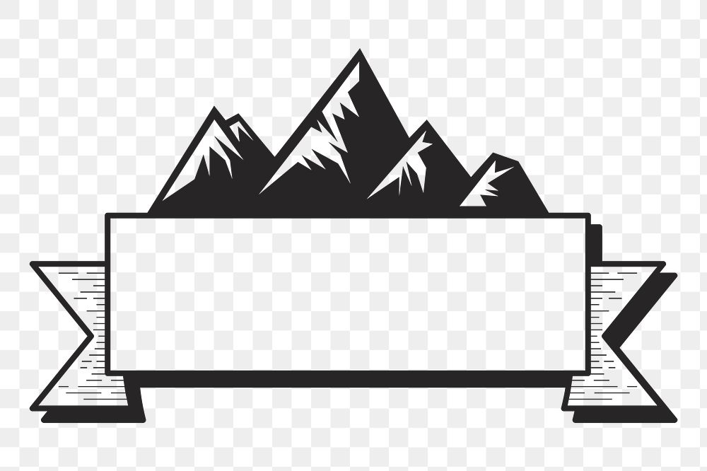 PNG Mountain logo element transparent background