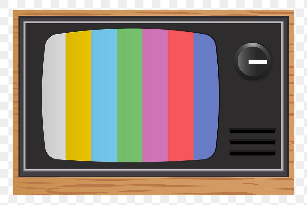 Png retro television element, transparent background