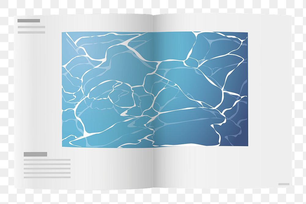 Png Open magazine book element, transparent background