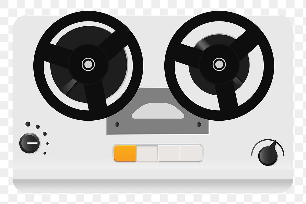 Png Reel Recorder Tape Player element, transparent background