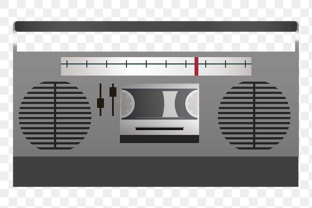 Png Retro Radio element, transparent background