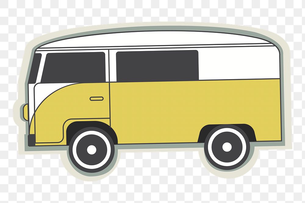 Png Yellow Van Car Vehicle Travel element, transparent background